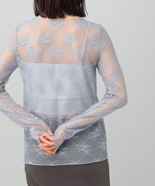 A part by（アパートバイ）の「シアーレースプルオーバー_長袖/（Tシャツ/カットソー・レディース・ブラック/オフホワイト/ブルー系その他4・FREE）」の21枚目の写真