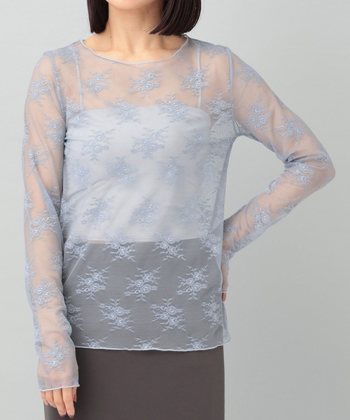 A part by（アパートバイ）の「シアーレースプルオーバー_長袖/（Tシャツ/カットソー・レディース・ブラック/オフホワイト/ブルー系その他4・FREE）」の22枚目の写真