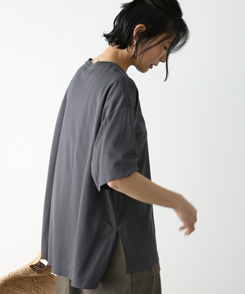 BARNYARDSTORM（バンヤードストーム）の「BARNYARDSTORM / 【UVカット＋接触冷感】UVシンプルT / マシンウォッシャブル（Tシャツ/カットソー・レディース・ブラック/ホワイト/ベージュ/チャコール・S/M）」の21枚目の写真