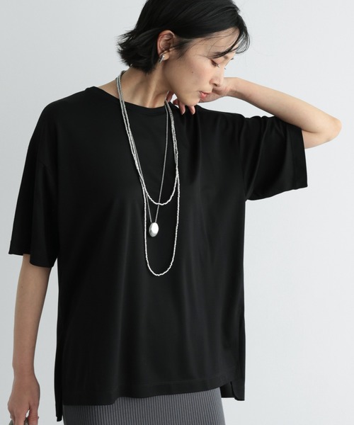 BARNYARDSTORM（バンヤードストーム）の「BARNYARDSTORM / 【UVカット＋接触冷感】UVシンプルT / マシンウォッシャブル（Tシャツ/カットソー・レディース・ブラック/ホワイト/ベージュ/チャコール・S/M）」の15枚目の写真