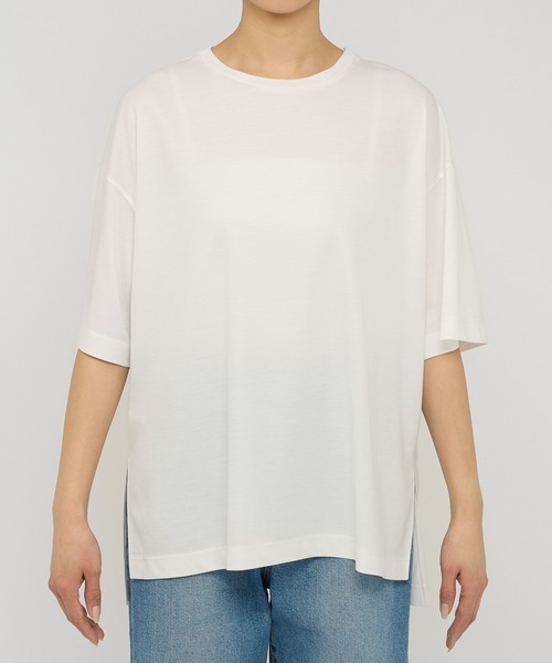 BARNYARDSTORM（バンヤードストーム）の「BARNYARDSTORM / 【UVカット＋接触冷感】UVシンプルT / マシンウォッシャブル（Tシャツ/カットソー・レディース・ブラック/ホワイト/ベージュ/チャコール・S/M）」の10枚目の写真