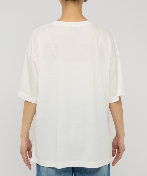 BARNYARDSTORM（バンヤードストーム）の「BARNYARDSTORM / 【UVカット＋接触冷感】UVシンプルT / マシンウォッシャブル（Tシャツ/カットソー・レディース・ブラック/ホワイト/ベージュ/チャコール・S/M）」の8枚目の写真