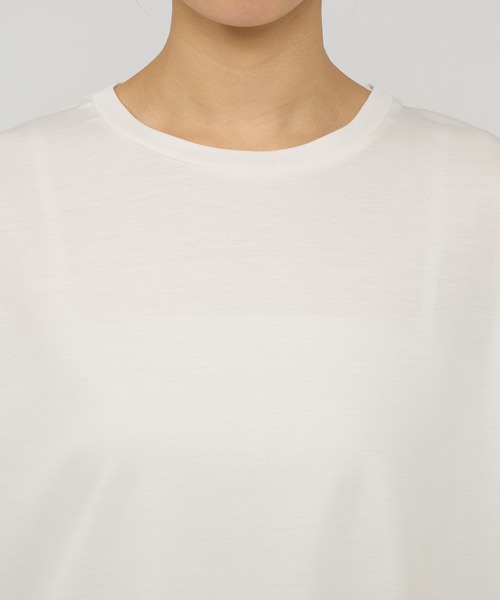 BARNYARDSTORM（バンヤードストーム）の「BARNYARDSTORM / 【UVカット＋接触冷感】UVシンプルT / マシンウォッシャブル（Tシャツ/カットソー・レディース・ブラック/ホワイト/ベージュ/チャコール・S/M）」の7枚目の写真