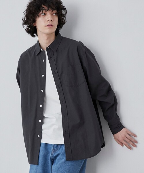 coen(コーエン)の「リネンミックスシャツ(シャツ/ブラウス・メンズ・ホワイト/ダークグレー/ロイヤルブルー・S/M/L/XL)」の1枚目の写真