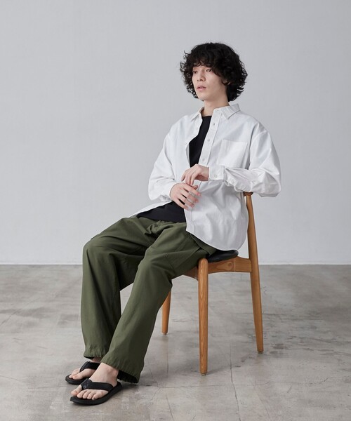coen(コーエン)の「リネンミックスシャツ(シャツ/ブラウス・メンズ・ホワイト/ダークグレー/ロイヤルブルー・S/M/L/XL)」の6枚目の写真