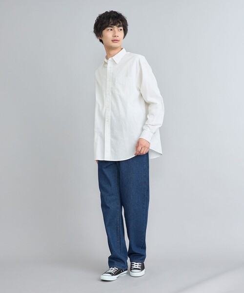 coen(コーエン)の「リネンミックスシャツ(シャツ/ブラウス・メンズ・ホワイト/ダークグレー/ロイヤルブルー・S/M/L/XL)」の18枚目の写真