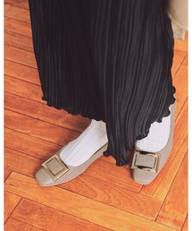 Emma Francis（エマフランシス）の「スクエアトゥ ゴールドプレート 2cmヒール パンプス（パンプス）」