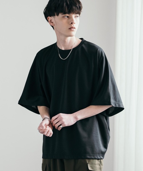 Rocky Monroe（ロッキーモンロー）の「オーバーサイズ接触冷感ポンチドルマンTシャツ（Tシャツ/カットソー・メンズ・ホワイト/ネイビー/チャコール/グレー/ブラック・XL/L/M）」の10枚目の写真