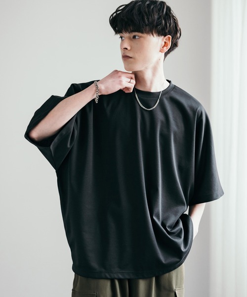 Rocky Monroe（ロッキーモンロー）の「オーバーサイズ接触冷感ポンチドルマンTシャツ（Tシャツ/カットソー・メンズ・ホワイト/ネイビー/チャコール/グレー/ブラック・XL/L/M）」の11枚目の写真