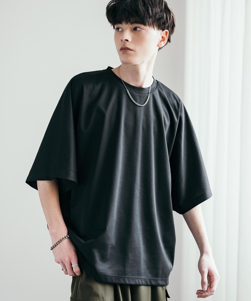 Rocky Monroe（ロッキーモンロー）の「オーバーサイズ接触冷感ポンチドルマンTシャツ（Tシャツ/カットソー・メンズ・ホワイト/ネイビー/チャコール/グレー/ブラック・XL/L/M）」の12枚目の写真