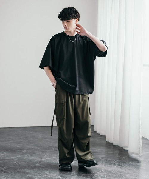 Rocky Monroe（ロッキーモンロー）の「オーバーサイズ接触冷感ポンチドルマンTシャツ（Tシャツ/カットソー・メンズ・ホワイト/ネイビー/チャコール/グレー/ブラック・XL/L/M）」の15枚目の写真