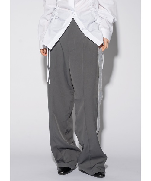 マルタンマルジェラ⑩ ライトグレー ラメラインパンツ　46 難あり マルタンマルジェラ⑩ ライトグレー ラメラインパンツ 46 難あり