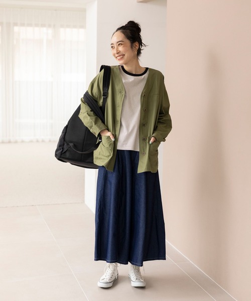 studio CLIP（スタディオクリップ）の「【イージーケア/接触冷感/部屋干し菌抑制】USAコットンパフスリーブTシャツ（Tシャツ/カットソー・レディース・その他1/オレンジ/ネイビー/オフホワイト/マスタード/その他2/ブラック・MEDIUM/LARGE）」の11枚目の写真