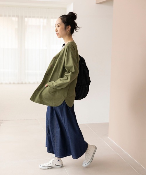 studio CLIP（スタディオクリップ）の「【イージーケア/接触冷感/部屋干し菌抑制】USAコットンパフスリーブTシャツ（Tシャツ/カットソー・レディース・その他1/オレンジ/ネイビー/オフホワイト/マスタード/その他2/ブラック・MEDIUM/LARGE）」の13枚目の写真