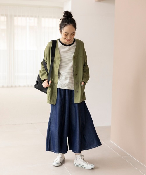 studio CLIP（スタディオクリップ）の「【イージーケア/接触冷感/部屋干し菌抑制】USAコットンパフスリーブTシャツ（Tシャツ/カットソー・レディース・その他1/オレンジ/ネイビー/オフホワイト/マスタード/その他2/ブラック・MEDIUM/LARGE）」の14枚目の写真