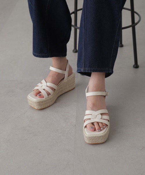 FREE'S MART（フリーズマート）の「◆船底ジュートサンダル（サンダル・レディース・ベージュ/ホワイト/ブラック・SMALL/MEDIUM）」の2枚目の写真