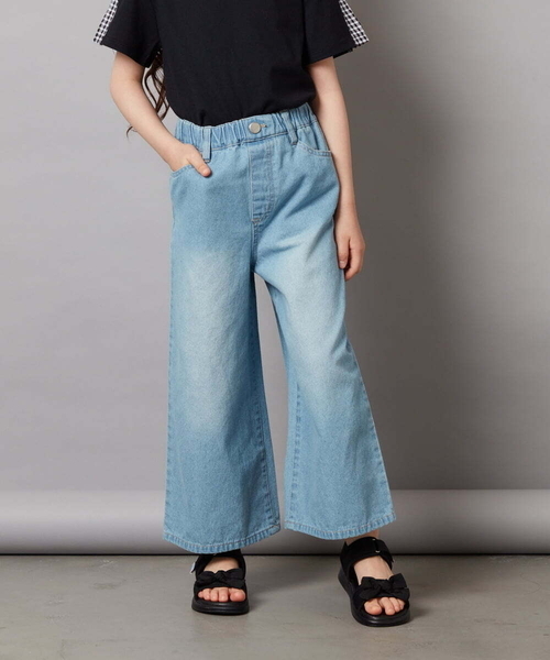 a.v.v（アーヴェヴェ）の「[100-130]ライトデニムワイドパンツ（デニムパンツ・キッズ・ブルー/ダークインディゴブルー/クリアブルー・110/100/130/120）」の20枚目の写真