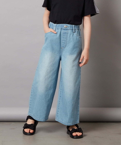 a.v.v（アーヴェヴェ）の「[100-130]ライトデニムワイドパンツ（デニムパンツ・キッズ・ブルー/ダークインディゴブルー/クリアブルー・110/100/130/120）」の21枚目の写真
