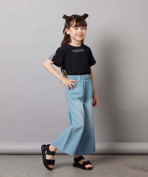 a.v.v（アーヴェヴェ）の「[100-130]ライトデニムワイドパンツ（デニムパンツ・キッズ・ブルー/ダークインディゴブルー/クリアブルー・110/100/130/120）」の22枚目の写真