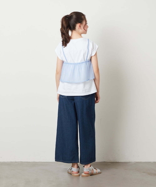 a.v.v（アーヴェヴェ）の「[100-130]ライトデニムワイドパンツ（デニムパンツ・キッズ・ブルー/ダークインディゴブルー/クリアブルー・110/100/130/120）」の12枚目の写真