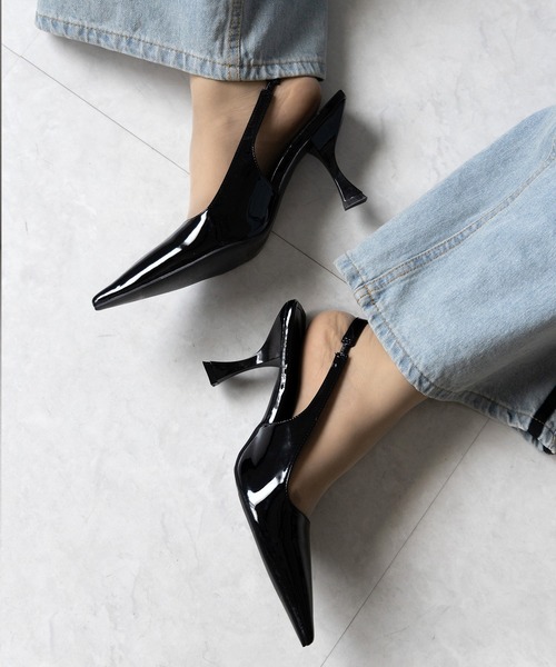 me+em select(ミームセレクト)の「【 2color 】ポインテッドトゥチャンキーヒールメタリックミュール / pointed toe chunky heel metallic mules(パンプス・レディース・シルバー/ブラック・39/38/37/36/40)」の10枚目の写真