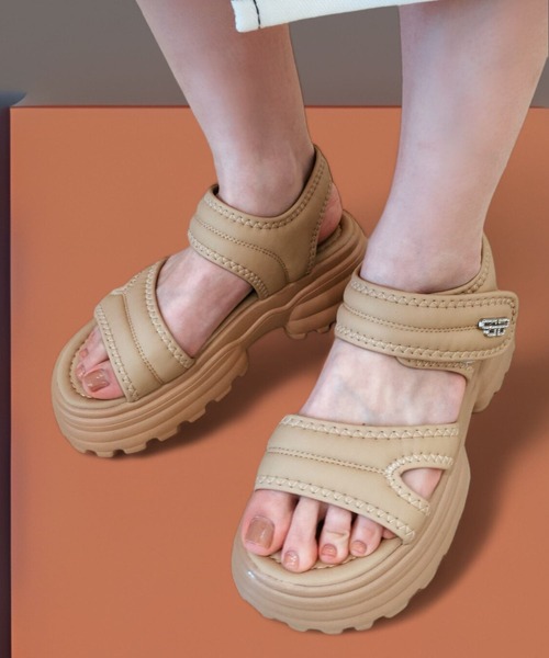 Sugar Sugar(シュガーシュガー)の「【SUGAR SUGARシュガーシュガー】ふわふわ マシュマロ スポサン(やわらかいサンダル)9100(サンダル・レディース・アイボリー/ブラック/ベージュ・S/M/L/LL)」の21枚目の写真