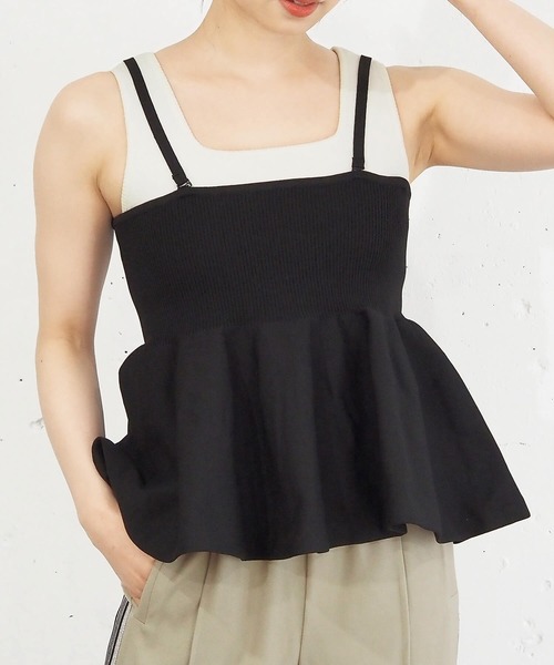 tiptop（ティップトップ）の「前後2wayペプラムビスチェ（キャミソール・レディース・ベージュ/ブラック/レッド・FREE）」の9枚目の写真