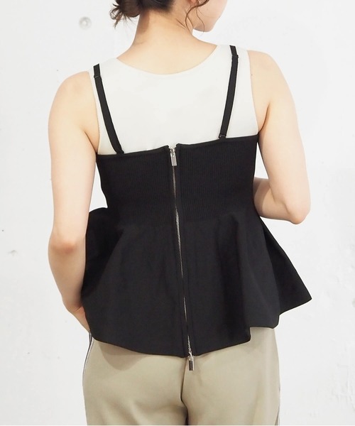 tiptop（ティップトップ）の「前後2wayペプラムビスチェ（キャミソール・レディース・ベージュ/ブラック/レッド・FREE）」の10枚目の写真