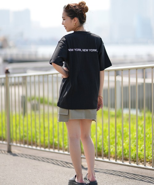 Manhattan Portage（マンハッタンポーテージ）の「Manhattan Portage/マンハッタンポーテージ オーバーサイズTシャツ LOGO MP-M375（Tシャツ/カットソー・レディース・ホワイト/ブラック/ライム・M/L/XL）」の14枚目の写真
