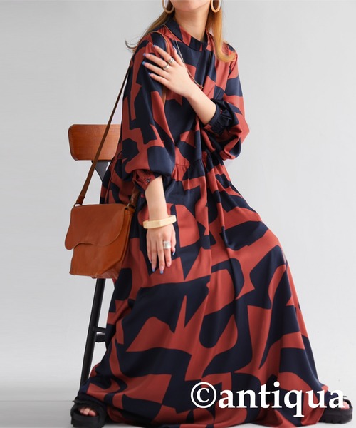 ビビッド幾何学柄ティアードワンピース – LILA & CITTA ONLINE SHOP