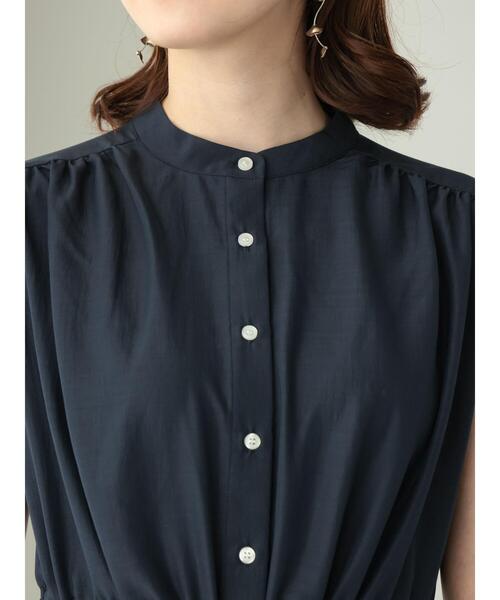 Te chichi TERRASSE（テチチテラス）の「バンドカラーウエストリボンワンピース（ワンピース・レディース・オレンジ/ネイビー/ベージュ・F）」の16枚目の写真