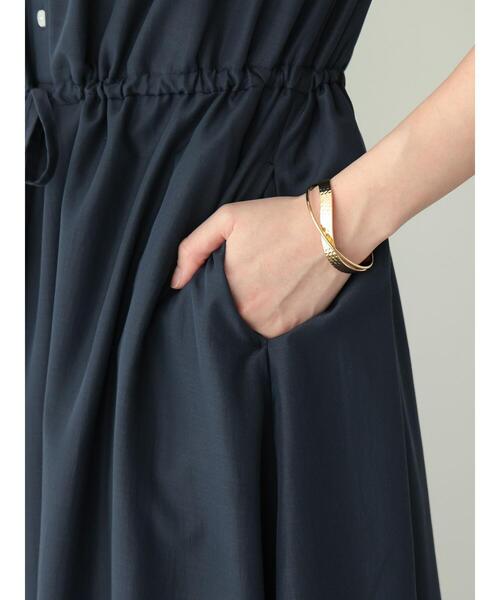 Te chichi TERRASSE（テチチテラス）の「バンドカラーウエストリボンワンピース（ワンピース・レディース・オレンジ/ネイビー/ベージュ・F）」の14枚目の写真