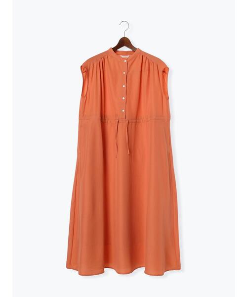 Te chichi TERRASSE（テチチテラス）の「バンドカラーウエストリボンワンピース（ワンピース・レディース・オレンジ/ネイビー/ベージュ・F）」の12枚目の写真