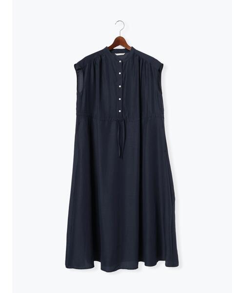 Te chichi TERRASSE（テチチテラス）の「バンドカラーウエストリボンワンピース（ワンピース・レディース・オレンジ/ネイビー/ベージュ・F）」の11枚目の写真