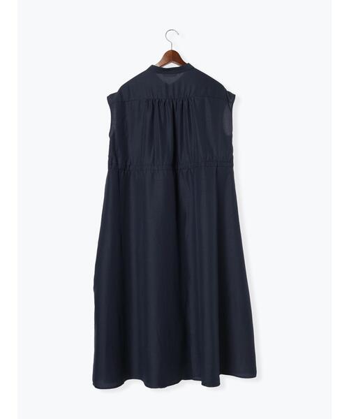 Te chichi TERRASSE（テチチテラス）の「バンドカラーウエストリボンワンピース（ワンピース・レディース・オレンジ/ネイビー/ベージュ・F）」の10枚目の写真