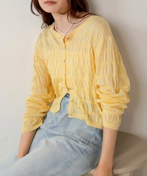 Bab（バブ）の「シャーリング前後２WAYトップス（Tシャツ/カットソー・レディース・チャコールグレー/アイボリー/ライトグリーン/イエロー・FREE）」の4枚目の写真