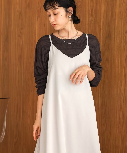 Bab（バブ）の「シャーリング前後２WAYトップス（Tシャツ/カットソー・レディース・チャコールグレー/アイボリー/ライトグリーン/イエロー・FREE）」の16枚目の写真