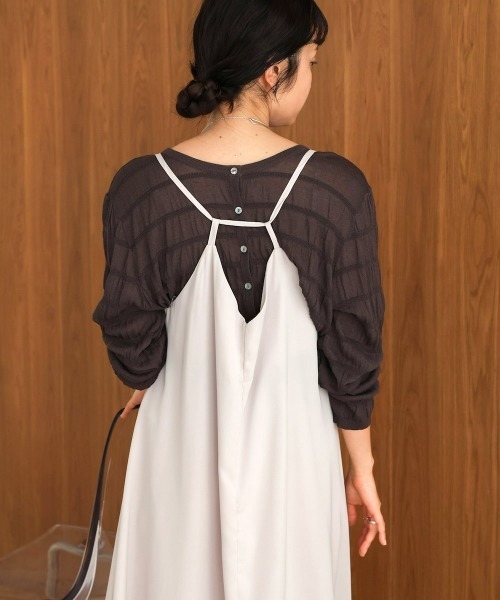 Bab（バブ）の「シャーリング前後２WAYトップス（Tシャツ/カットソー・レディース・チャコールグレー/アイボリー/ライトグリーン/イエロー・FREE）」の19枚目の写真