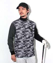 GREED MONSTER（グリードモンスター）の「【GREED MONSTER:グリードモンスター】CAMOUFLAGE Long Sleeve Mock Neck(Men's)/カモフラージュマルチプリントストレッチ素材モックネックロングカットソー（ゴルフグッズ）」