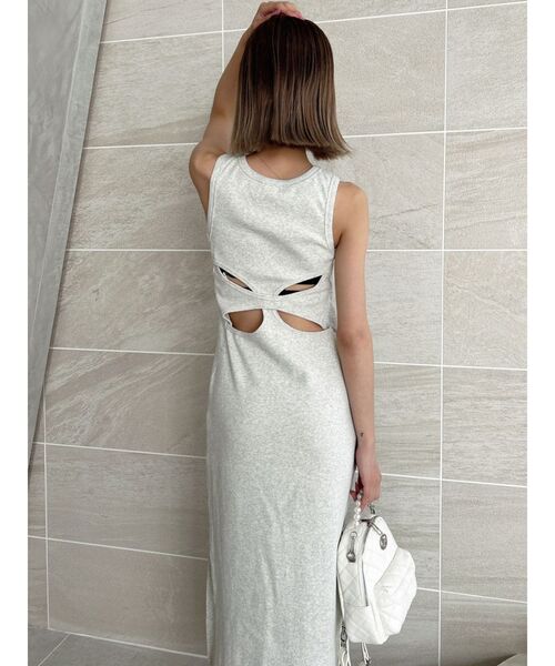 【セール】カットアウトテレコスリットロングワンピース（ワンピース）｜GYDA（ジェイダ）