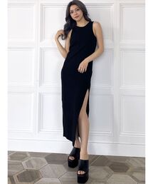 GYDA | カットアウトテレコスリットロングワンピース(ワンピース)