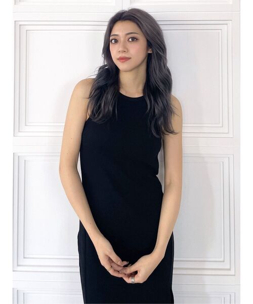 GYDA（ジェイダ）の「カットアウトテレコスリットロングワンピース（ワンピース・レディース・ライトグレー/ブラック/ベージュ・FREE）」の11枚目の写真