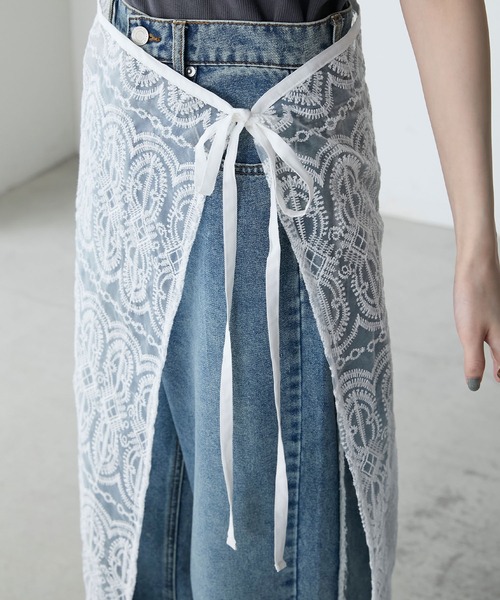 forksy.(フォルクシー)の「【forksy.】レース刺繍×オーガンジーラップスカート(スカート・レディース・ブラック/ホワイト・FREE)」の19枚目の写真