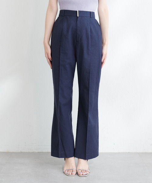 natural couture（ナチュラルクチュール）の「osono綿麻ハイウエストパンツ（その他パンツ・レディース・ネイビー/ライトベージュ/グレー・SMALL/MEDIUM/LARGE）」の6枚目の写真