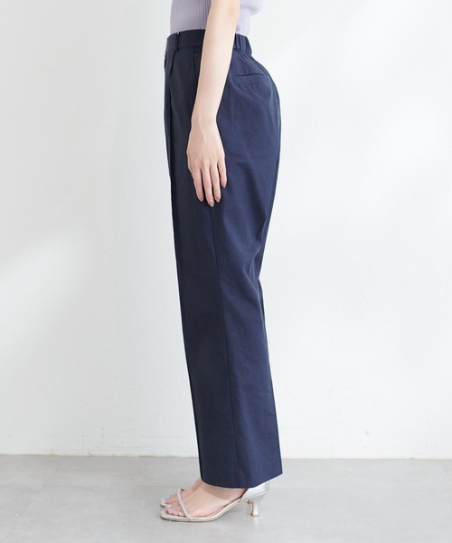 natural couture（ナチュラルクチュール）の「osono綿麻ハイウエストパンツ（その他パンツ・レディース・ネイビー/ライトベージュ/グレー・SMALL/MEDIUM/LARGE）」の7枚目の写真