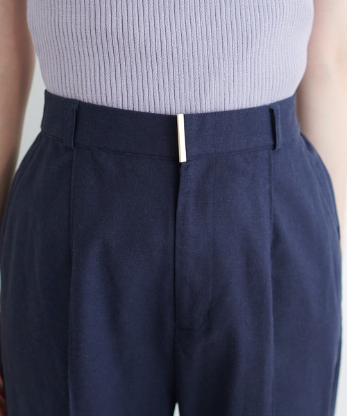 natural couture（ナチュラルクチュール）の「osono綿麻ハイウエストパンツ（その他パンツ・レディース・ネイビー/ライトベージュ/グレー・SMALL/MEDIUM/LARGE）」の9枚目の写真