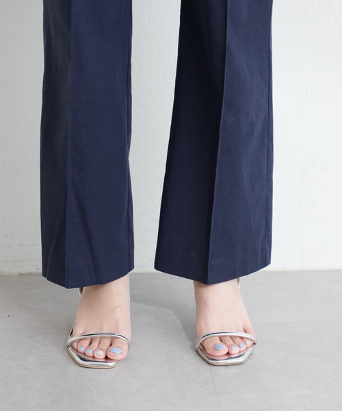 natural couture（ナチュラルクチュール）の「osono綿麻ハイウエストパンツ（その他パンツ・レディース・ネイビー/ライトベージュ/グレー・SMALL/MEDIUM/LARGE）」の5枚目の写真