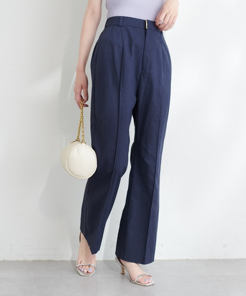 natural couture（ナチュラルクチュール）の「osono綿麻ハイウエストパンツ（その他パンツ・レディース・ネイビー/ライトベージュ/グレー・SMALL/MEDIUM/LARGE）」の12枚目の写真