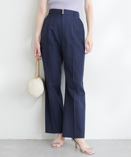 natural couture（ナチュラルクチュール）の「osono綿麻ハイウエストパンツ（その他パンツ・レディース・ネイビー/ライトベージュ/グレー・SMALL/MEDIUM/LARGE）」の11枚目の写真