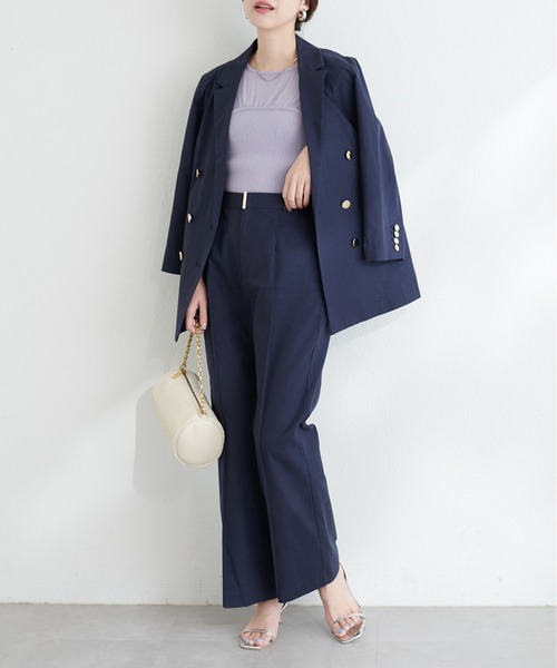 natural couture（ナチュラルクチュール）の「osono綿麻ハイウエストパンツ（その他パンツ・レディース・ネイビー/ライトベージュ/グレー・SMALL/MEDIUM/LARGE）」の21枚目の写真